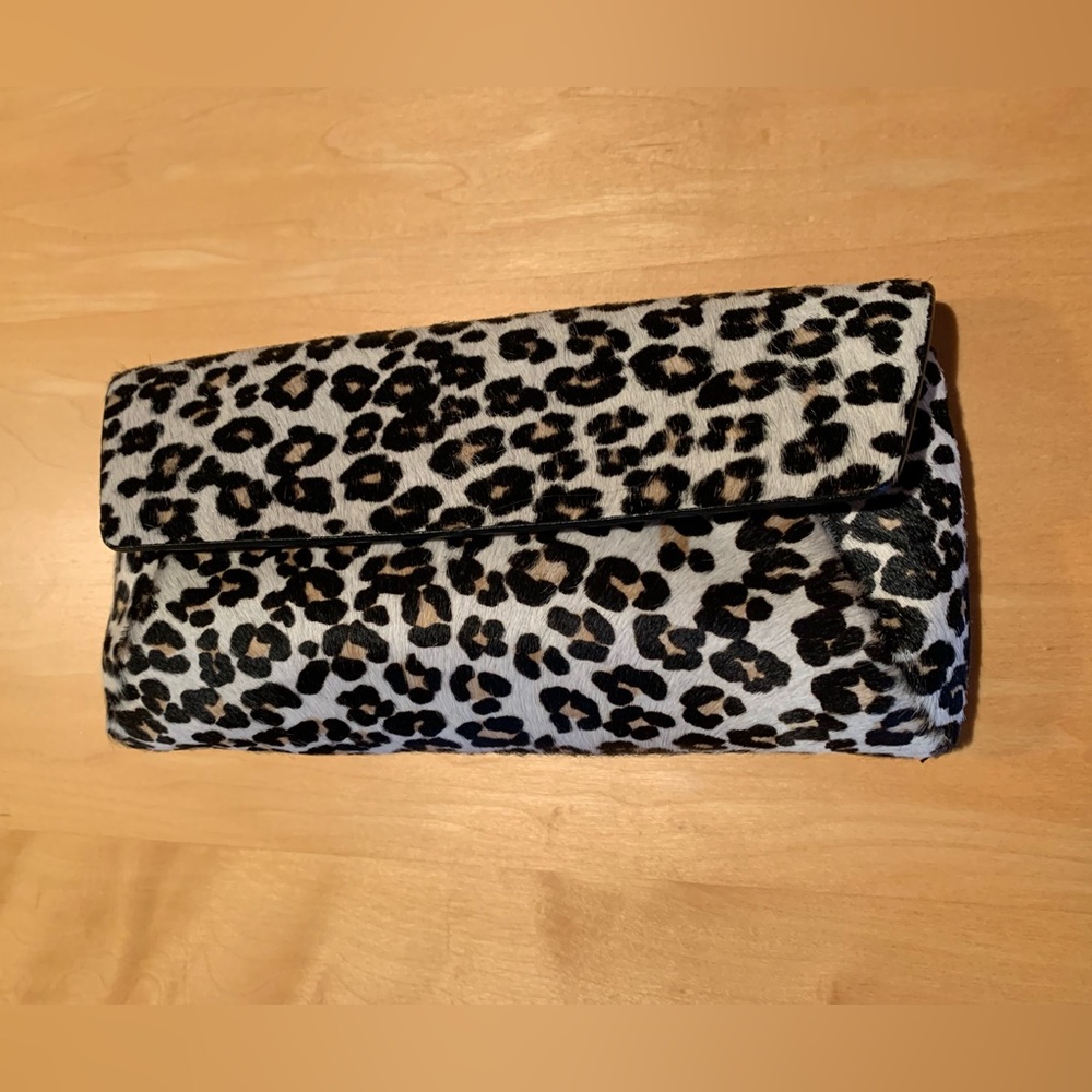Ann Taylor Leopard Ponyhair Clutch